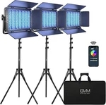 75W Bi-color Rgb Studio Soft Led Panel 3-LIGHT Kit #GVM-1500D-3L. Fixed Price $450.00.