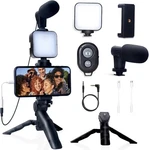 Smartphone Vlogging Kit Tripod Mic Led Light For Iphone Android Youtube Usa. Fixed Price $29.99.