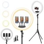 Ring Light With Stand Holder, 19" Tripod For Iphone, Pro.... Fixed Price $70.12.
