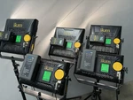 Ikan Lyra Bi-color 5-POINT Light Kit 3X LB10 + 2X LB5 W/tripods Batteries. Fixed Price $2550.00.