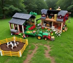Playmobil 4055 Mega Farm Lot Combine And Tractor Nearly Complete Over 700 Pieces. Fixed Price $264.99.
