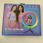 Dixie & Charli 10" Color Led Ring Light Cell Phone Holder Table Stand New. Fixed Price $24.00.