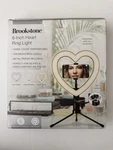 Brookstone 8 Inch Heart Ring Light Led 3 Color Temps W/tripod New Box. Fixed Price $10.95.