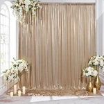 10X10FT Champagne Gold Sequin Backdrop Curtain - 2 Panels 5FT(W) 10FT(H) Wr.... Fixed Price $40.82.