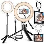 Selfie Ring Light Dimmable Desktop Circle With Tripod Stand JI-01. Fixed Price $26.14.