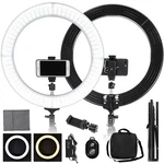 18" Led Smd Ring Light Kit With Stand Dimmable 6600K For Makeup Phone Camera. Fixed Price $53.60.