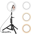 Letscom F-533 10.2'' Selfie Ring Light W/ Tripod Stand & Dual Phone Holders. Fixed Price $21.24.