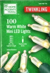 Home Accents Holiday 1002 482 734 100CT Warm White Mini Led Twinkling 28' - New!. Fixed Price $14.95.