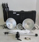3 Smith Victor Lighting Kit KT900 Studio Light, Stand, Boom,bulb Wheeled Case. Fixed Price $68.00.