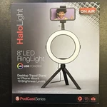 Tzumi 8" Halo Led Ring Light Desktop Tripod Stand W/ Phone Mount 10 Brightness. Fixed Price $19.99.
