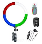 Sunpak - 12" Rainbow Ring Light Vlogging Kit W/boya Lavalier Microphone. Fixed Price $14.99.