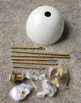 Quorum 876-0880 11.75" Light Dome Pendant Studio White/aged Brass. Fixed Price $125.00.