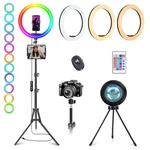 13" Selfie Ring Light With Stand 76" Tall & Phone Holders,sunset Lamp, Tablet.... Fixed Price $60.26.