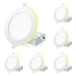 Eosmile 6" White Led Recessed Lighting 6-PACK W/night Light, 5CCT Dimmable Ic Ra. Fixed Price $96.81.