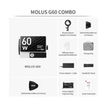 Zhiyun Molus G60 Combo 60W Protable Led Video Light Bi-color Photography. Fixed Price $133.00.