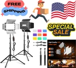 2 Pack Led Video Photography Lighting Kit With 54'' Tripod Stand, Dimmable 5600K. Fixed Price $53.90.