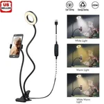 Led Selfie Ring Light Phone Holder Flexible Stand Long Arm For Stream Live Lamp. Fixed Price $14.20.