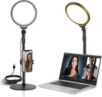 Basics 7" Desk Ring Light For Video Recording, 10W Dimmable Full Screen Key. Fixed Price $65.99.
