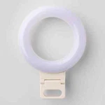 Heyday Laptop Clip-on Conference Ring Light Stone White 3 Settings Chargeable. Fixed Price $14.99.