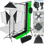 2000 Watt Photo Studio Lighting Kit With 3 Color Muslin Backdrop Stand AM077. Fixed Price $249.99.