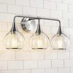 Hahzt 8033ML-03SN-US 3-LIGHT Satin Nickel Vanity 22.4 Inch Clear Glass. Fixed Price $39.99.