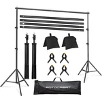 10X6.5FT Adjustable Backdrop Stand Kit, Heavy Duty Photography Background Sup.... Fixed Price $51.38.