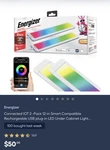 Energizer Smart Wifi Rgb Ultra Thin Led Light Bar Pack 12" Google Alexa Siri. Fixed Price $45.00.
