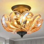 Huixute Modern Semi Flush Mount Light, 3-LIGHT Black Close To Ceiling.... Fixed Price $93.98.