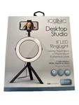 Iconic Desktop Studio 8" Led Ring Light W Phone Mount & Tripod Stand. Fixed Price $7.64.
