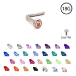 Titanium Bend Nose Stud Ring 2MM Stone Bezel Gauge. Fixed Price $14.99.