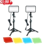 2 Pack Led Video Photography Lighting Kit With Tripod & Colored Filters. Fixed Price $38.17.