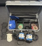 Arri 650 Plus 2-LIGHT Kit W/ Case, Barn Doors, Scrims, Cables Tested. Fixed Price $849.99.