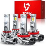 Topik 9005 H11 Led Bulbs Combo, 76,000LM 900% Brighter, H9 H8 HB3 Light.... Fixed Price $105.63.