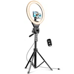 Sensyne 12-INCH Ring Light With 67-INCH Selfie Stick, Tripod And 12'', Nature. Fixed Price $44.41.