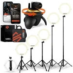 Squatz 8'' Led Ring Light W/ Desktop Tripod, Selfie Mobile Holder. Fixed Price $49.99.