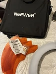 Neewer RL-14 Led Ring Light, Color Filters (white & Orange), Carrying Bag. Fixed Price $50.00.