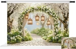 Kate Spring Photography Backdrops Arch Floral White Flower Bloom Pho.... Fixed Price $55.34.