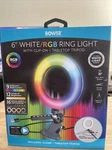 Bower White/rgb 6" Ring Light With Clip-on +tabletop Tripod Remote. Fixed Price $13.00.