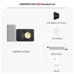 Zhiyun Cinepeer CX50 Rgb Cob Led Video Light, Continuous Output Lighting. Fixed Price $90.25.