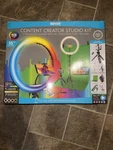 Bower Content Creator Studio Kit 16" Ring Light With Green Screen. Fixed Price $15.00.