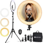 18 Inch Led Ring Light Kit With Tripod Stand For Makeup, Vlog, Video, Selfie. Fixed Price $207.98.