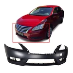 Primed Front Bumper Cover For 2013 2014 2015 Nissan Sentra W/ Fog Lamp Holes. Fixed Price $152.65.