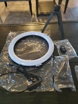 Yesker 10.2" Selfie Ring Light Dimmable With Tripod Stand Cell Phone Holder Mini. Fixed Price $29.99.