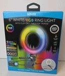 Bower White/rgb 6" Ring Light With Clip-on +tabletop Tripod Remote. Fixed Price $15.00.