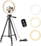 Sensyne 10'' Ring With 50'' Extendable Tripod Stand, Led Circle Lights. Fixed Price $24.99.