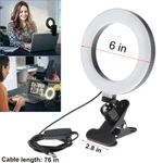 Selfie Led Ring Light 6" With Clip On Stand For Youtube/tiktok Video Recording. Fixed Price $10.98.