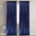Wispet Navy Blue Sequin Backdrop Curtains 2 Panels 4FTX8FT Glitter .... Fixed Price $56.72.