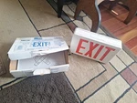 Nicor Led Emergency Exit Lighting D/faced W/battery Backup #18200 New Open Box. Fixed Price $24.00.