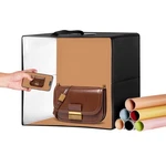 Vevor 12" Photo Studio Light Box 3000-5600K Double-sided Color Backdrops. Fixed Price $32.99.