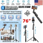 75" Professional Remote Selfie Stick With Cell Phone Holder Camera Tripod Stand. Fixed Price $33.99.
